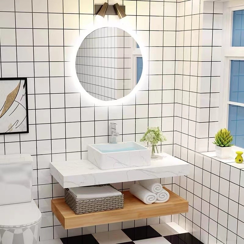 Водоустойчивой установленный стеной цвет шкафа зеркала тщеты Bathroom европейский модельный деревянный